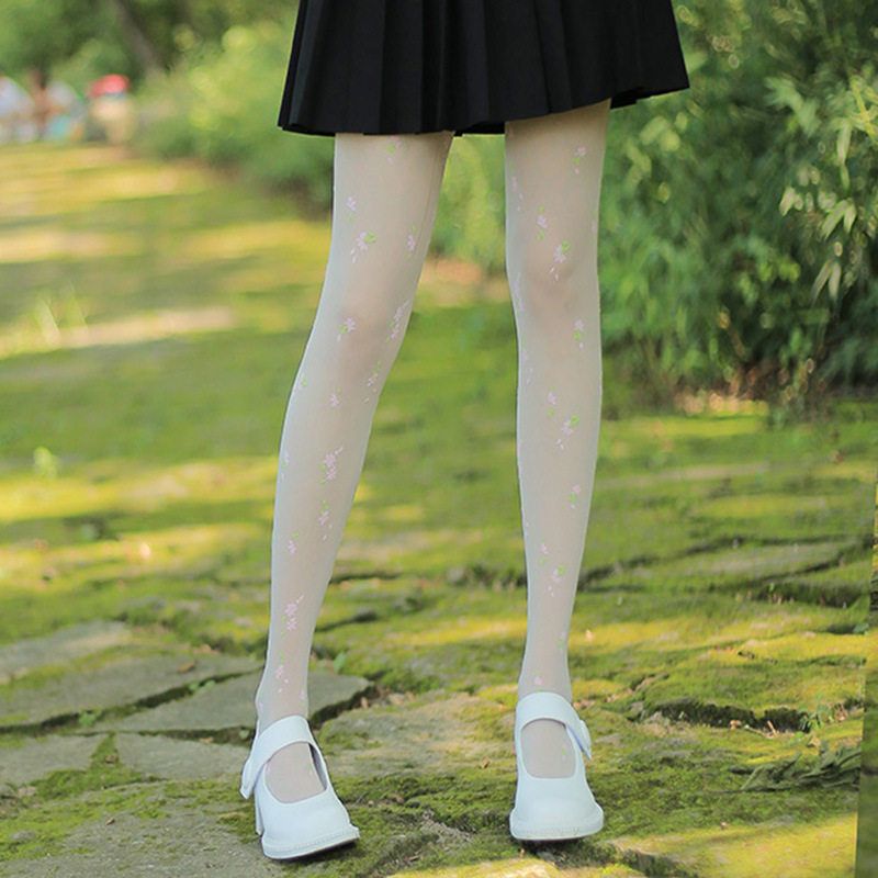 森娜法式碎花甜美洛丽塔LO娘纯欲风丝袜连裤袜复古女袜防晒塑形