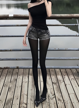 新款天鹅绒黑丝连裤袜60D天鹅绒面膜袜薄款高弹哑光厚黑jk打底袜