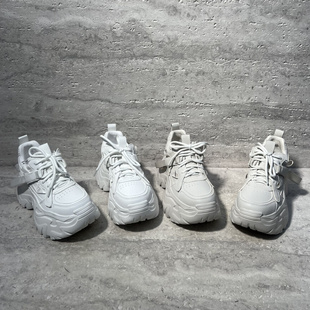 2026春季新款欧洲站欧货真皮女鞋增高厚底系带休闲运动鞋老爹鞋女