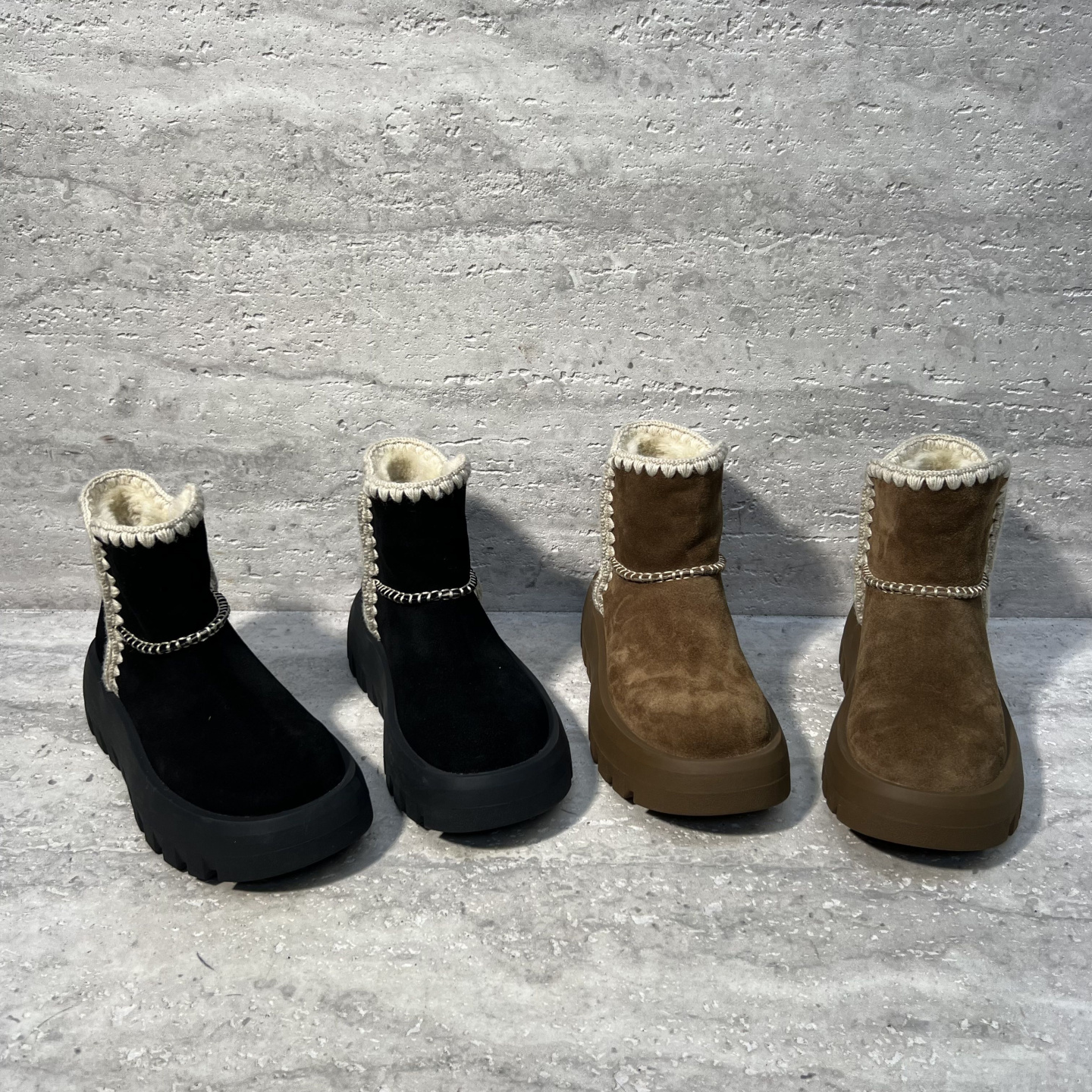 真皮平底加绒保暖雪地靴套筒短靴