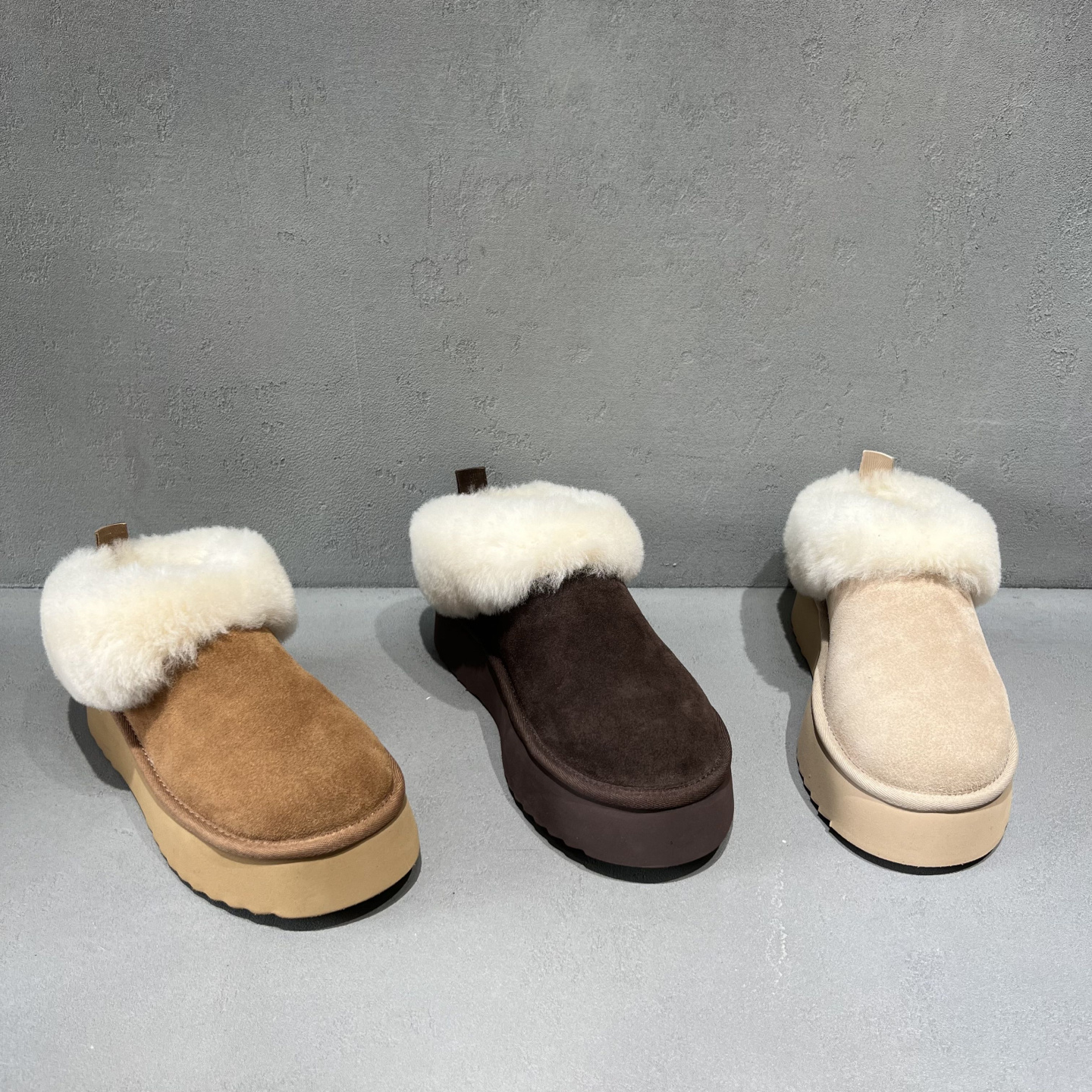 欧货真皮磨砂皮羊毛加绒保暖棉鞋