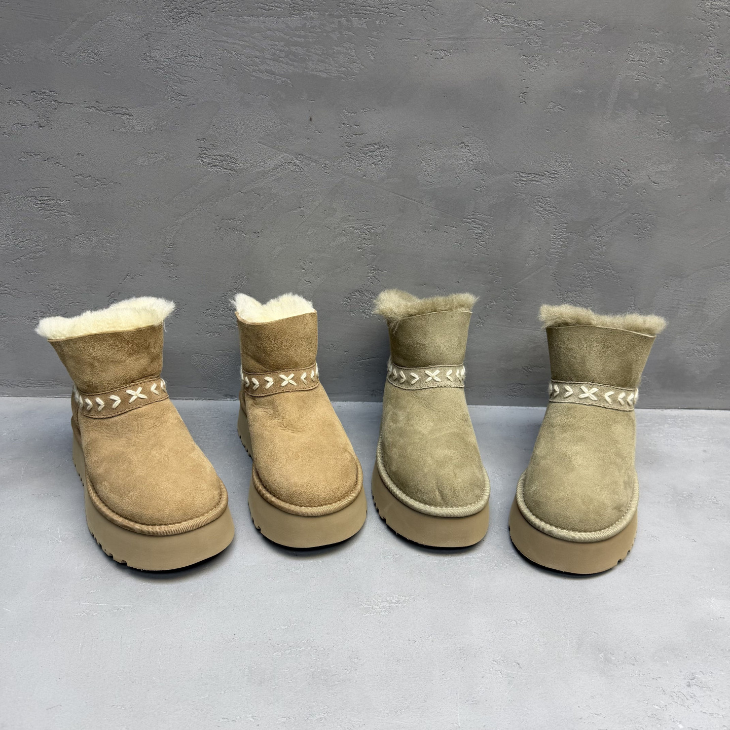 厚底雪地靴套筒加绒保暖舒适短靴