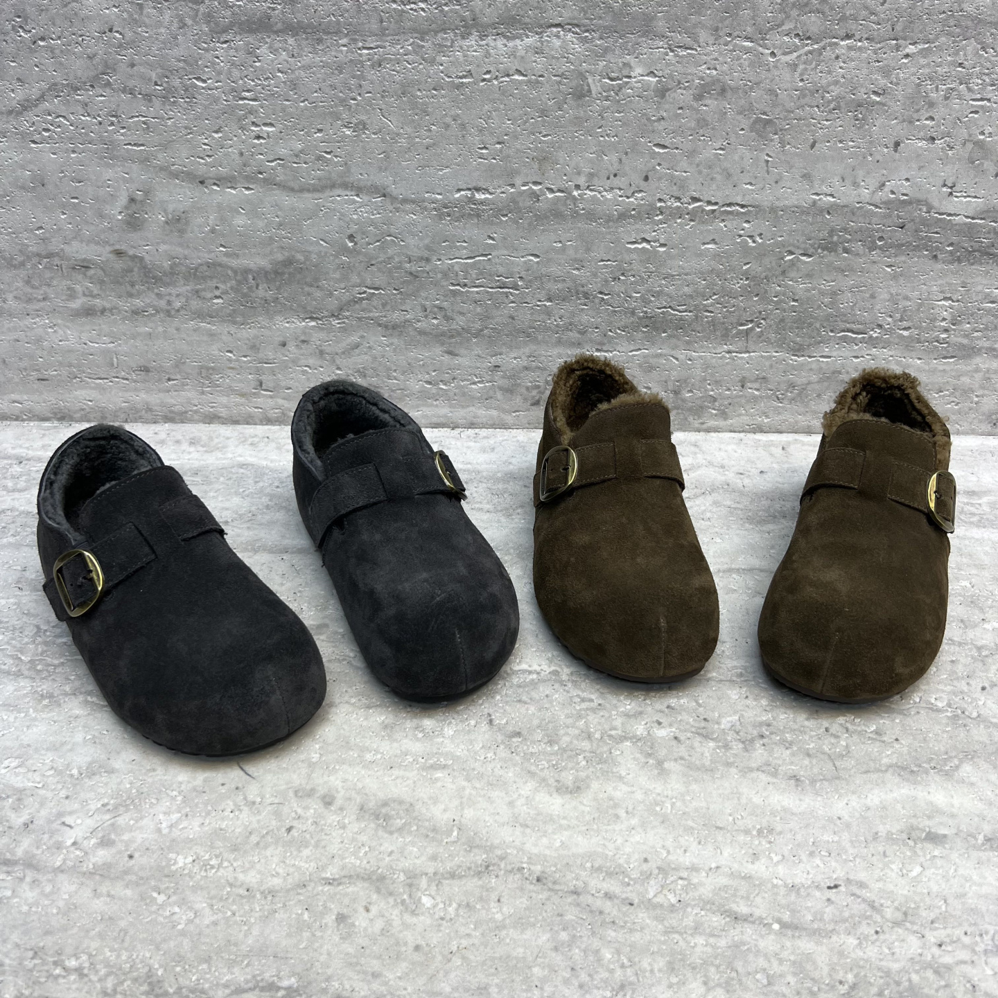 搭扣羊羔毛加绒保暖勃肯鞋棉鞋女