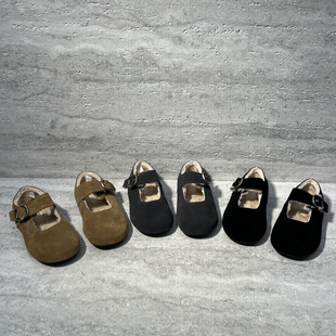 欧洲站乐魔女鞋2025冬季新款平底一字扣带加绒保暖玛丽珍鞋棉鞋女