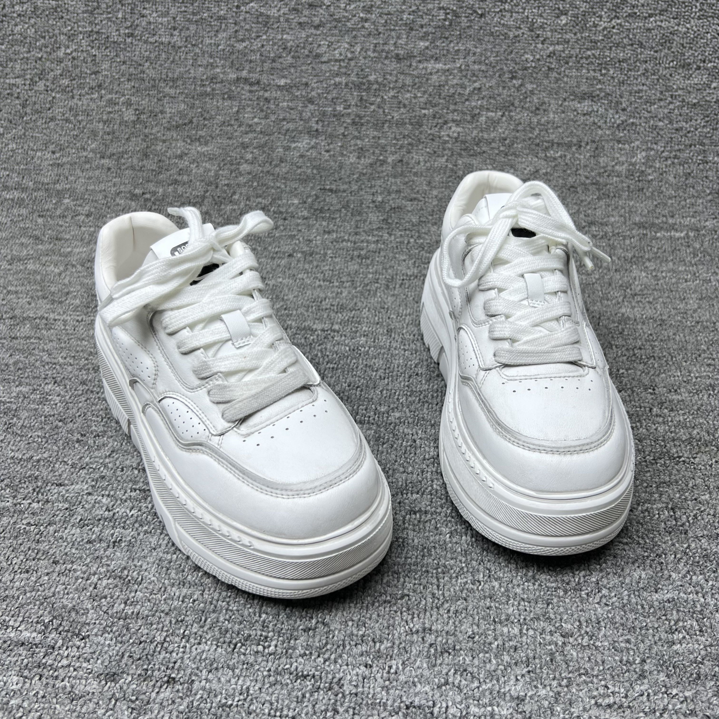 欧洲站女鞋2025秋新款欧货真皮松糕厚底增高做旧休闲鞋板鞋小白鞋