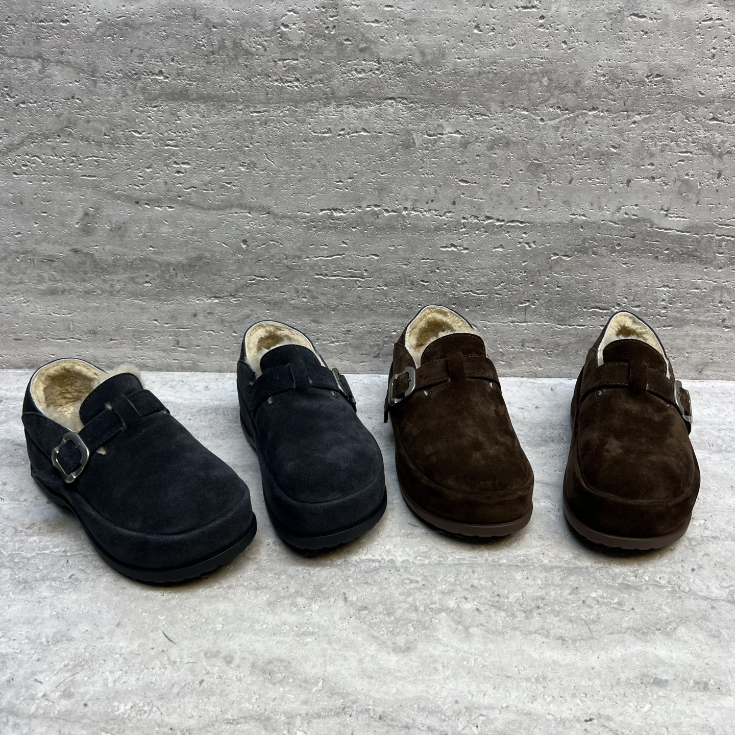 厚底牛反绒羊羔毛保暖棉鞋勃肯鞋