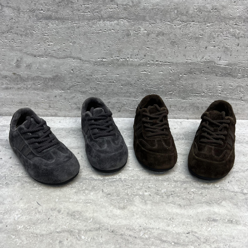 磨砂皮系带平底加绒保暖德训鞋女