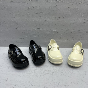 单鞋 欧洲站2026春季 厚底圆头皮带扣漆皮乐福鞋 欧货真皮女鞋 潮 新款