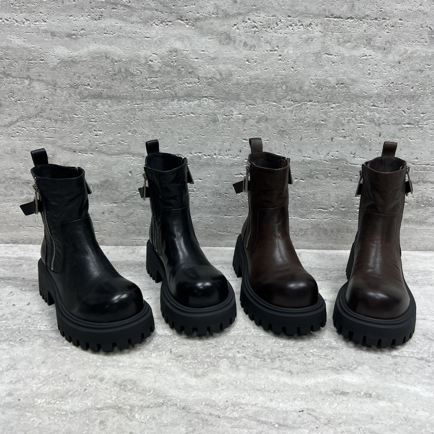 松糕底侧拉链切尔西靴英伦风短靴