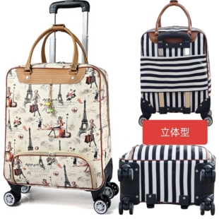 轻便旅游拉杆包旅行包防水折叠登机包带轮子的小行李袋短途行李包