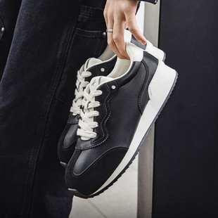 MRA面包阿甘鞋男鞋2025新款黑色通勤德训鞋宽楦运动休闲慢跑鞋冬