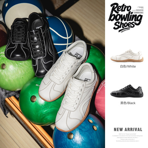 MRA复古保龄球鞋平底方头德训鞋