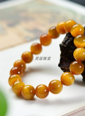 天然黄水晶手链女款单圈