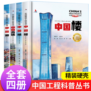 中国超级工程丛书全套4册中国楼 中国桥 中国港 中国高铁儿童科普幼儿百科绘本小学生课外阅读科普图画书
