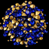 深蓝尖底钻宝蓝色玻璃钻手表补钻美甲头饰发饰饰品补钻diy水钻