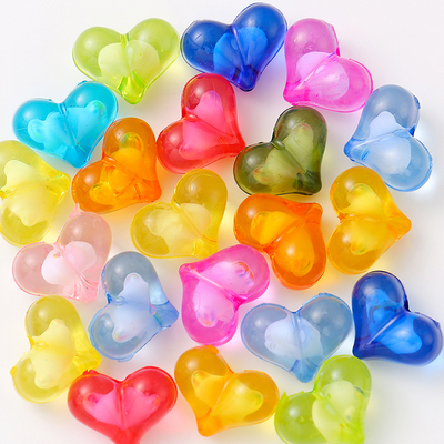 16x12mm珠中珠屁桃爱心珠子