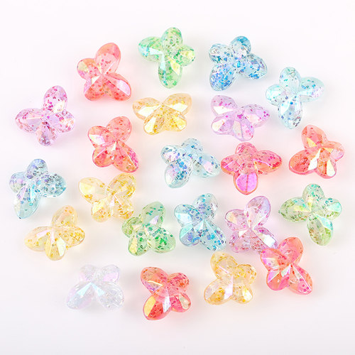 14x18mm葱粉蝴蝶串珠亚克力