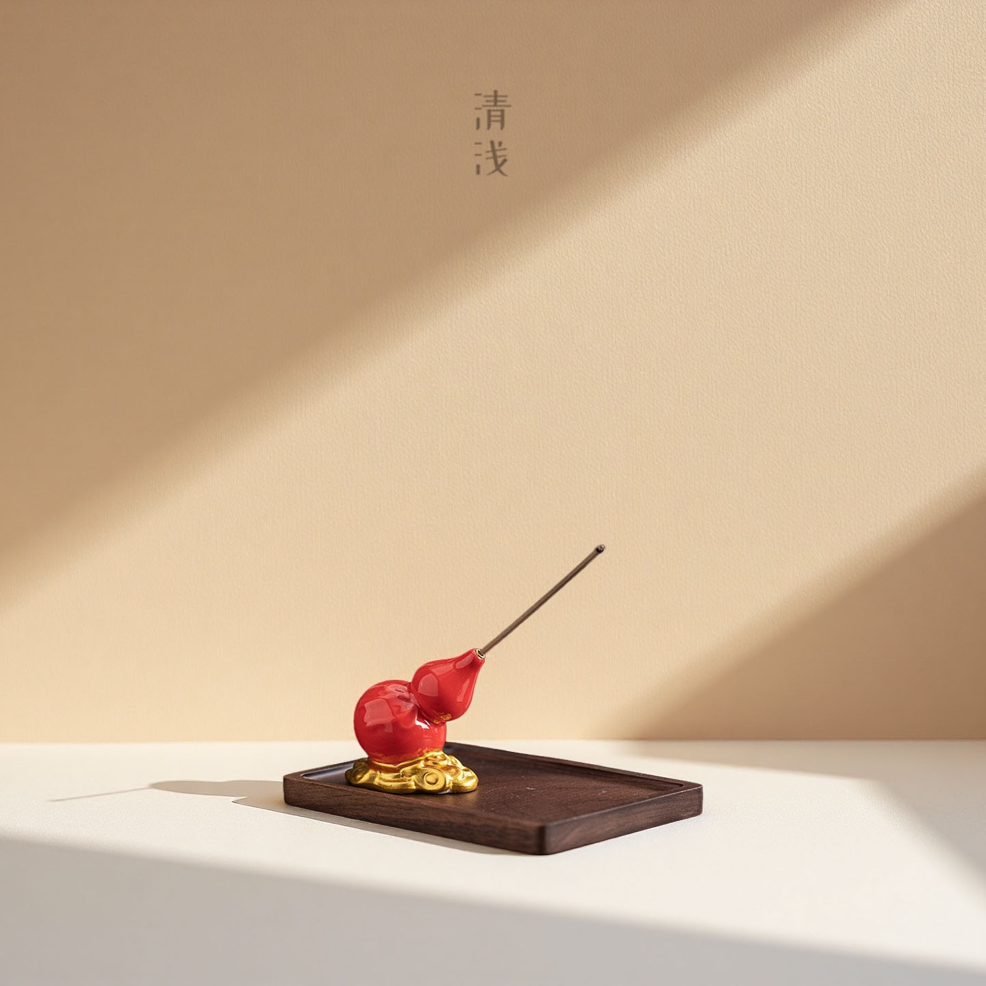 中式陶瓷福禄葫芦线香托家用室内香插香座禅意桌面线香插线香底座