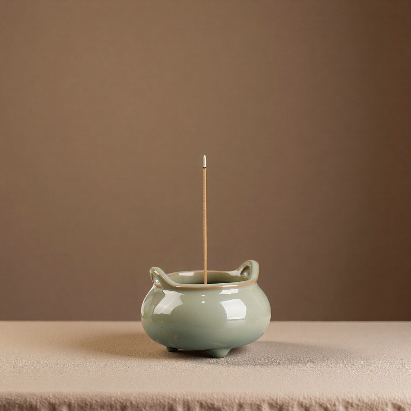 禅意中式三足陶瓷香插香座线香托