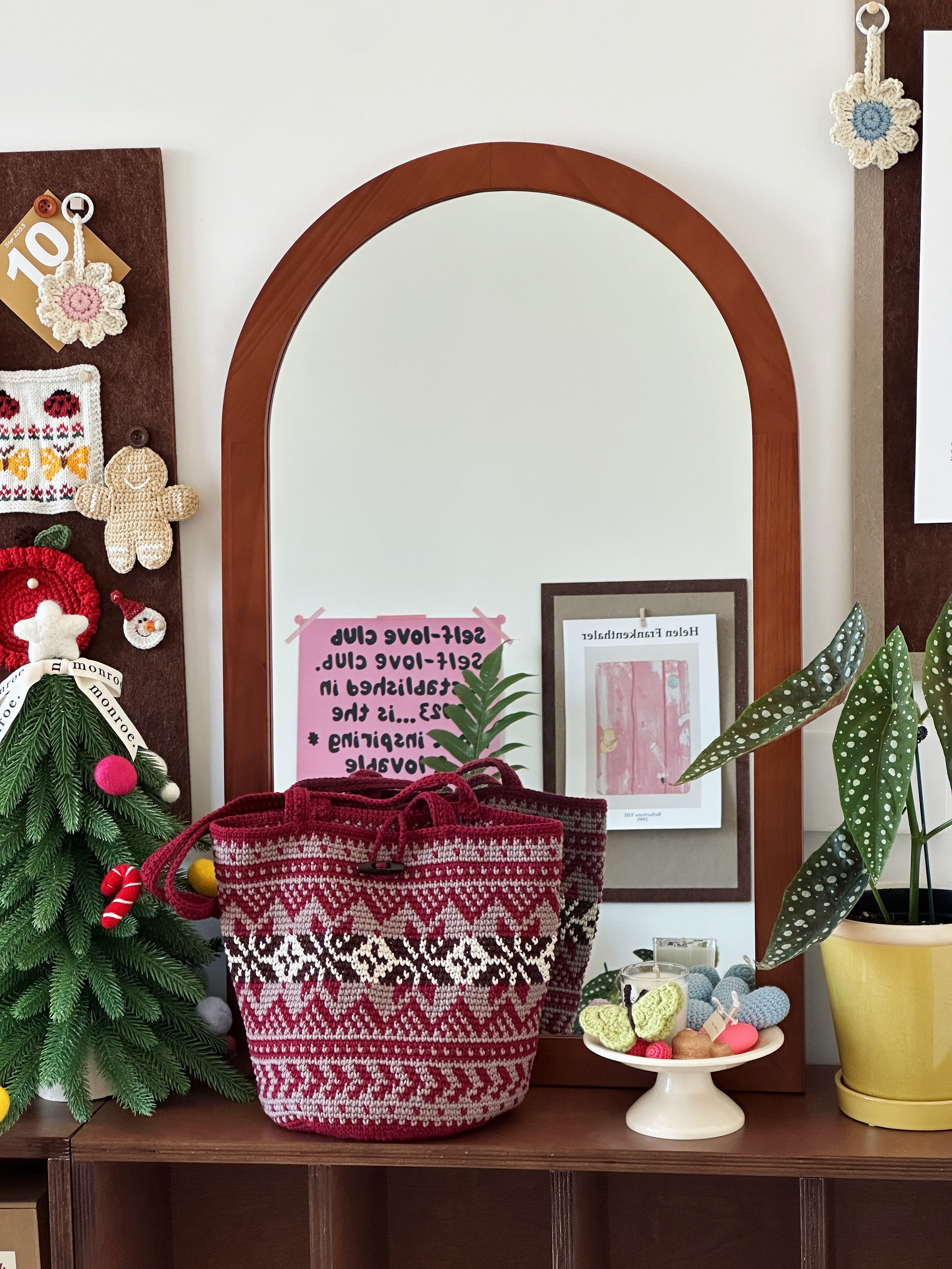 圣诞月复古雪花单肩包diy材料包