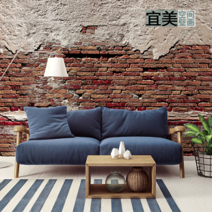 3D叙利亚风格 修餐厅烧烤店壁画火锅店破旧墙纸 复古怀旧砖纹壁纸装