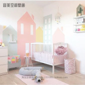 儿童房壁纸男孩卡通房北欧壁纸无纺布墙纸无缝墙布床头背景墙壁画