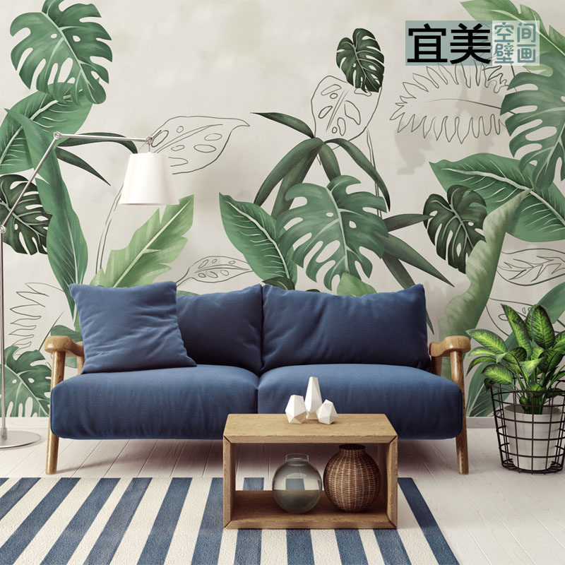 北欧风格背景墙壁纸现代简约