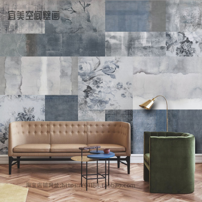 侘寂风墙纸客厅复古壁纸卧室沙发背景墙定制无纺布墙布壁画宜美