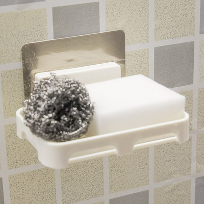 沥水肥皂盒卫生间无痕贴香皂架 创意浴室壁挂式肥皂架香皂盒