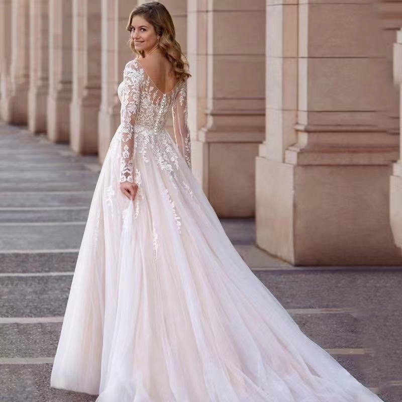 Long Sleeve Wedding Dress LACE Appliques Robe de Mariée wedding dress Long Sleeve Wedding Dress LACE Appliques Robe de Mariée wedding dress