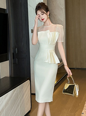 生日礼服裙2025夏季新款女装甜美气质蝴蝶结减龄修身连衣裙50821