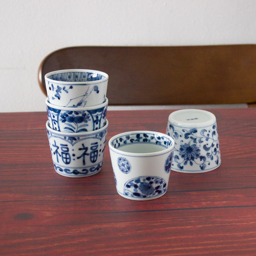 蓝凛堂釉下彩白瓷蓝绘家用茶杯