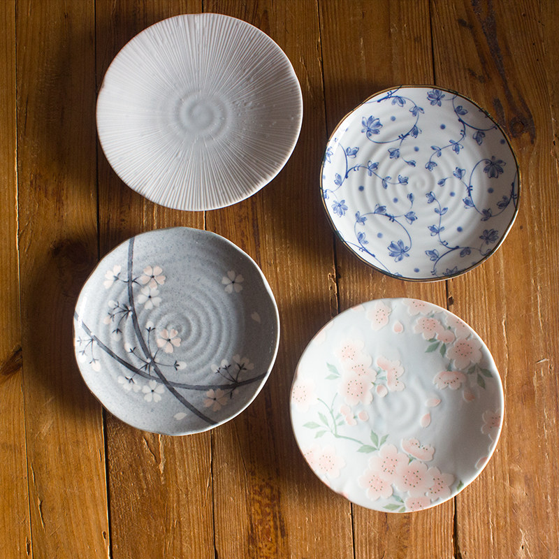 日本原装进口餐具美浓烧有古窑陶瓷盘釉下彩日式家用菜盘点心盘子,餐饮具,盘,淘宝优惠券,粉丝福利购,淘宝优惠卷
