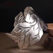 包邮 复古泰银名族风百搭个性 大叶子手镯 纹理 女饰夸张开口宽版