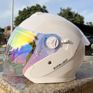 适配国标3C认证轻便电动摩托车头盔女款夏季透气半盔四季安全