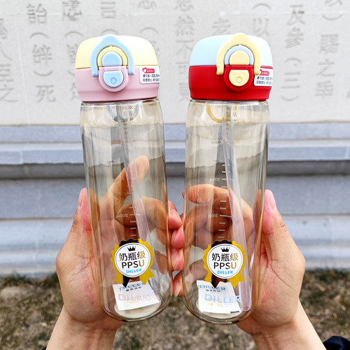 迪乐贝尔儿童双饮吸管水杯PPUS