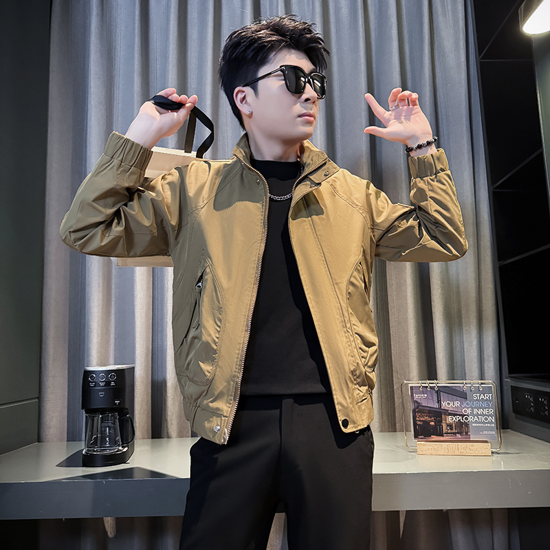 小码男装矮小个子XS155外套男春秋薄款夹克简约百搭S号立领上衣潮