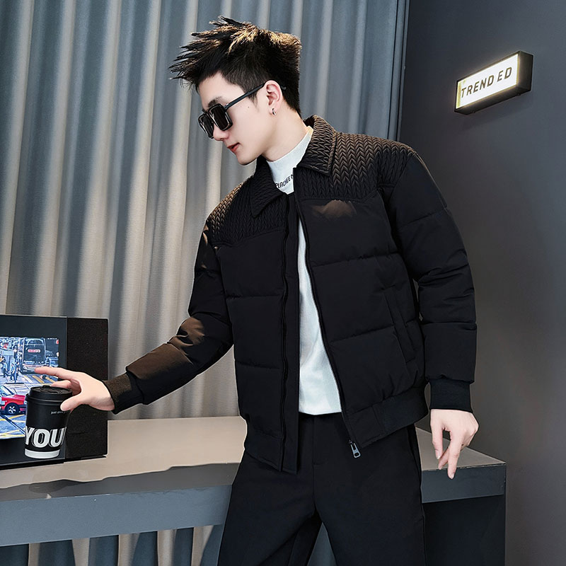 155矮小个子穿搭S号XS小码修身保暖棉衣外套潮流棉服男加厚棉袄