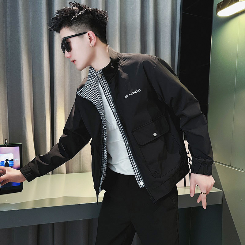 秋季新款小码男装xs夹克小个子青年痞帅立领155休闲S百搭外套上衣