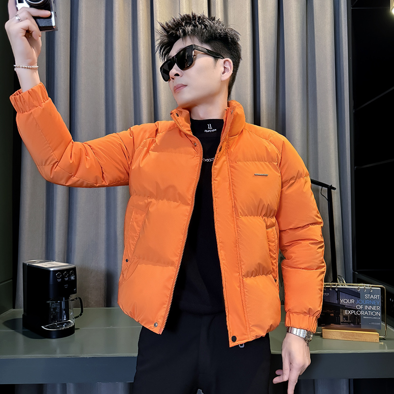 心想事橙棉服冬季男士潮牌棉衣外套韩版修身S号XS小码保暖棉袄155