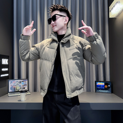 S号XS155小码男装冬季保暖加厚棉服外套修身短款上衣棉衣简约棉袄