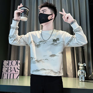 痞帅小码男装155长袖T恤s号加小码xs号休闲上衣社会精神小伙卫衣