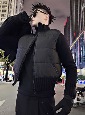 小个子冬季棉服高级感修身针织拼接加厚棉衣外套男S号XS小码棉袄