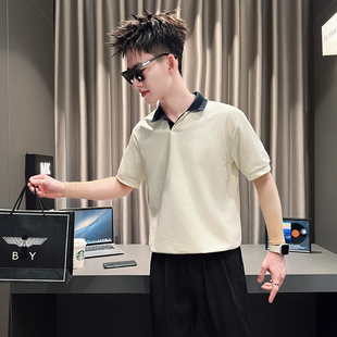 小码s小号男装撞色短袖Polo衫上衣矮小个子S号xs码韩版修身保罗衫
