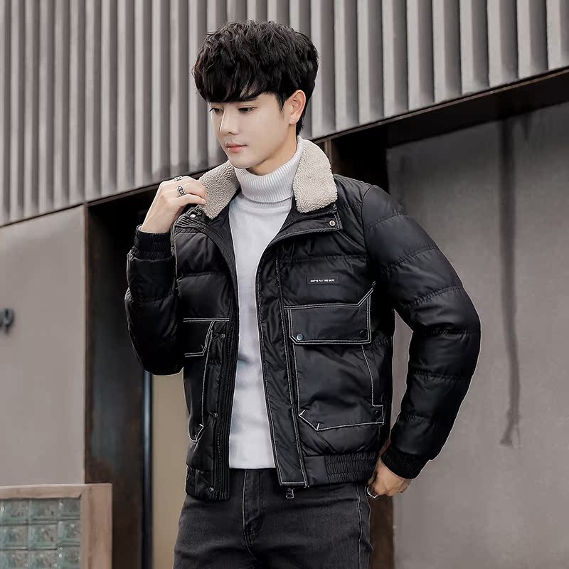 小码男羽绒服冬季加厚短款S号XS矮小个子青年保暖羽绒毛领皮外套