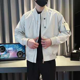 小码男装155棒球服小款2025新款秋装流行外套修身XS码飞行夹克衫