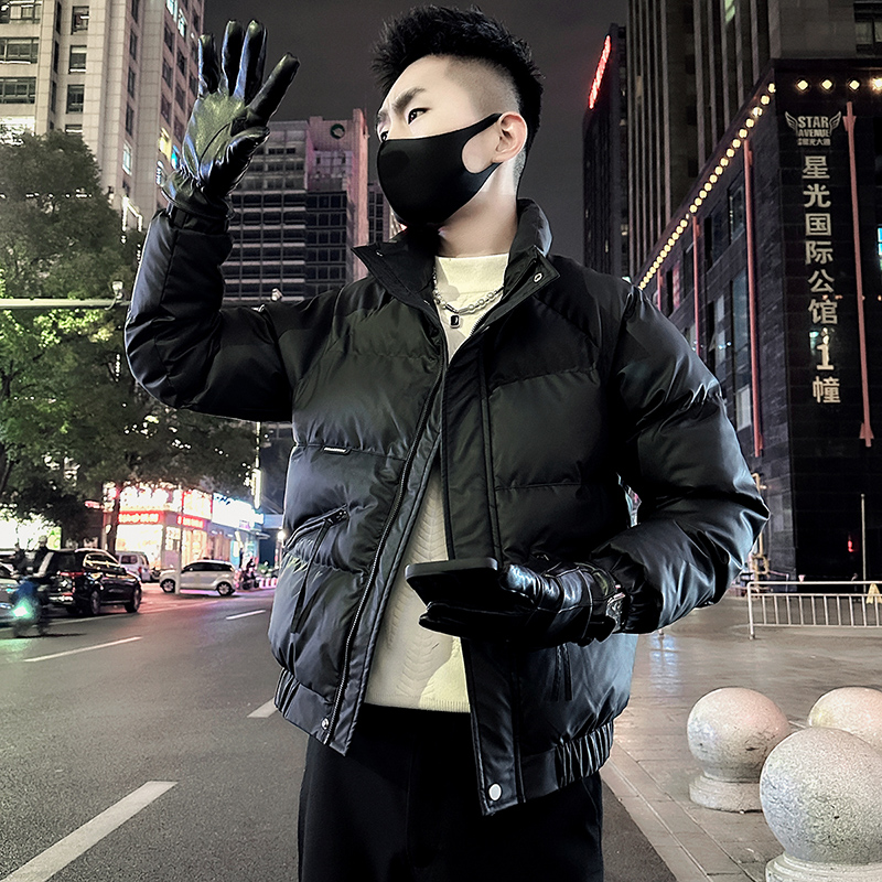 155小个子冬季小码男士短款XS棉衣外套青年S修身韩版加厚立领棉袄