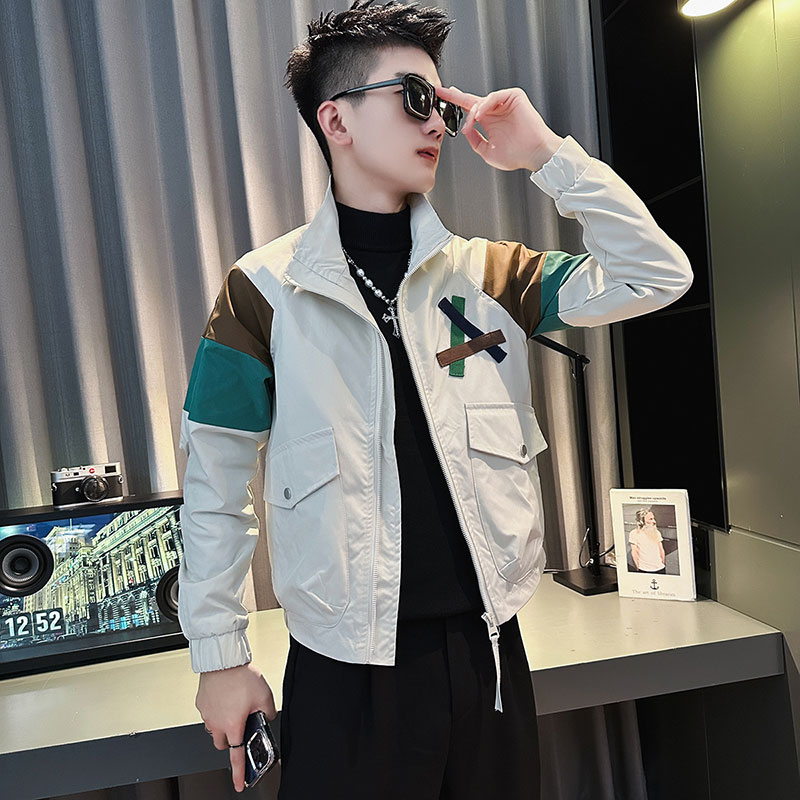 小码男士立领外套男薄款衣服小个子S号XS码155春装短款机车夹克