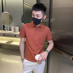 男微领纯色夏季矮小个XS小码男装短袖t恤男士polo衫修身男小领T恤