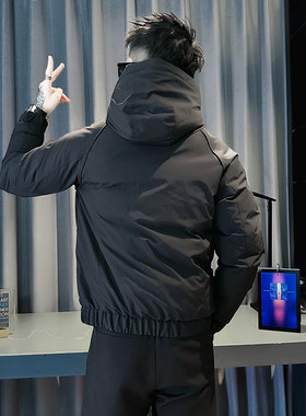155矮小个子穿搭S号XS小码连帽棉服冬装加厚棉衣男生保暖棉衣外套